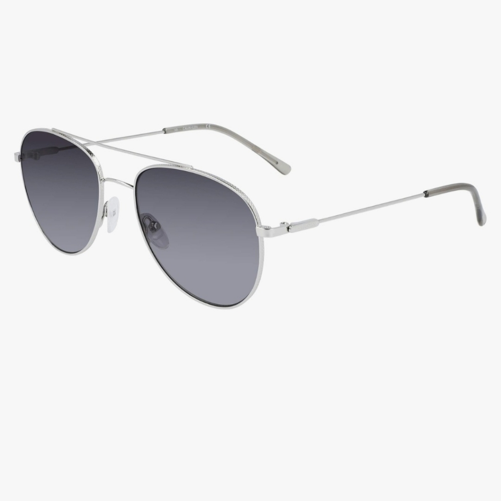 Calvin Klein Women's Round Sunglasses Aviator Silver